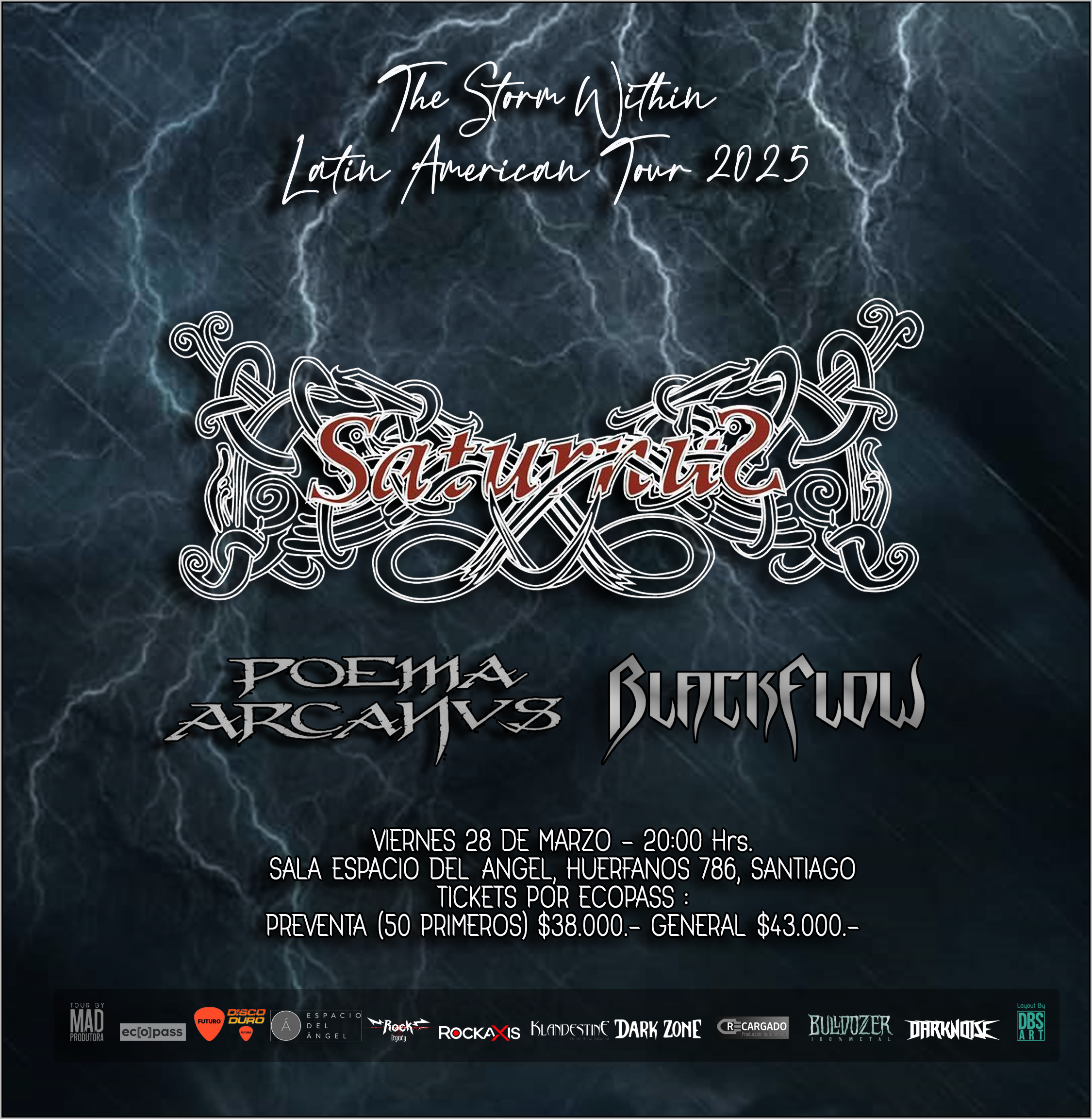 Saturnus confirma su debut en Chile con tres presentaciones